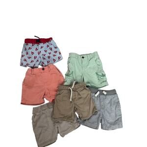 5/$25 EUC Lot of boys shorts size 12months. 6 pair total
